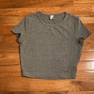 Abercrombie & Fitch Heather Gray Crop Top